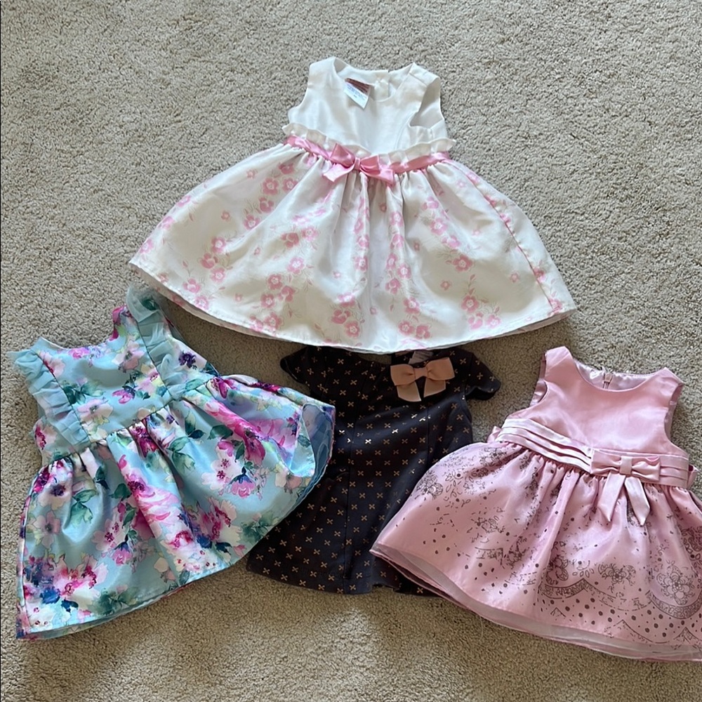 Lot of 4 - Baby Girl Fancy Party Dresses 6M VGUC